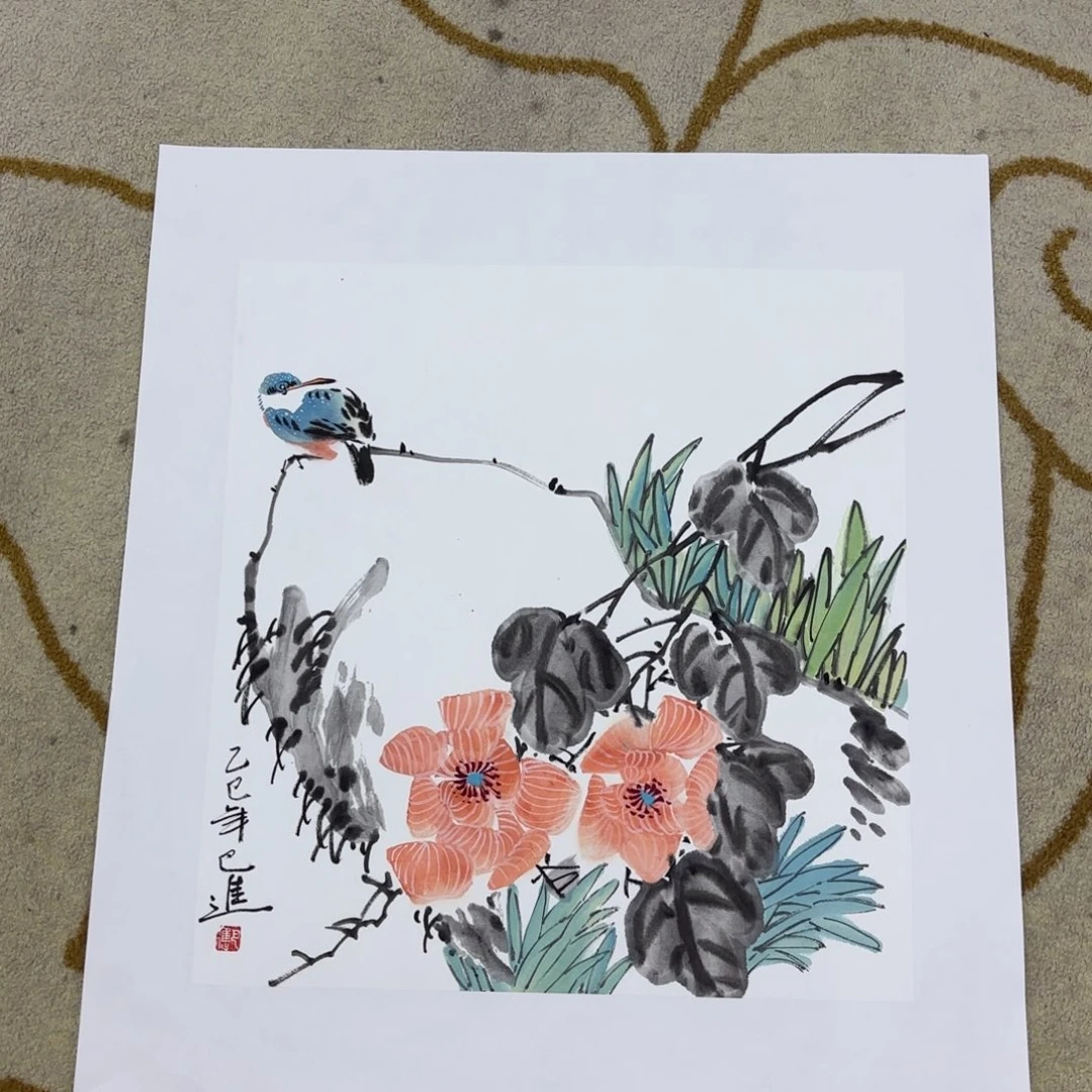 国画巴进斗方李欣主播