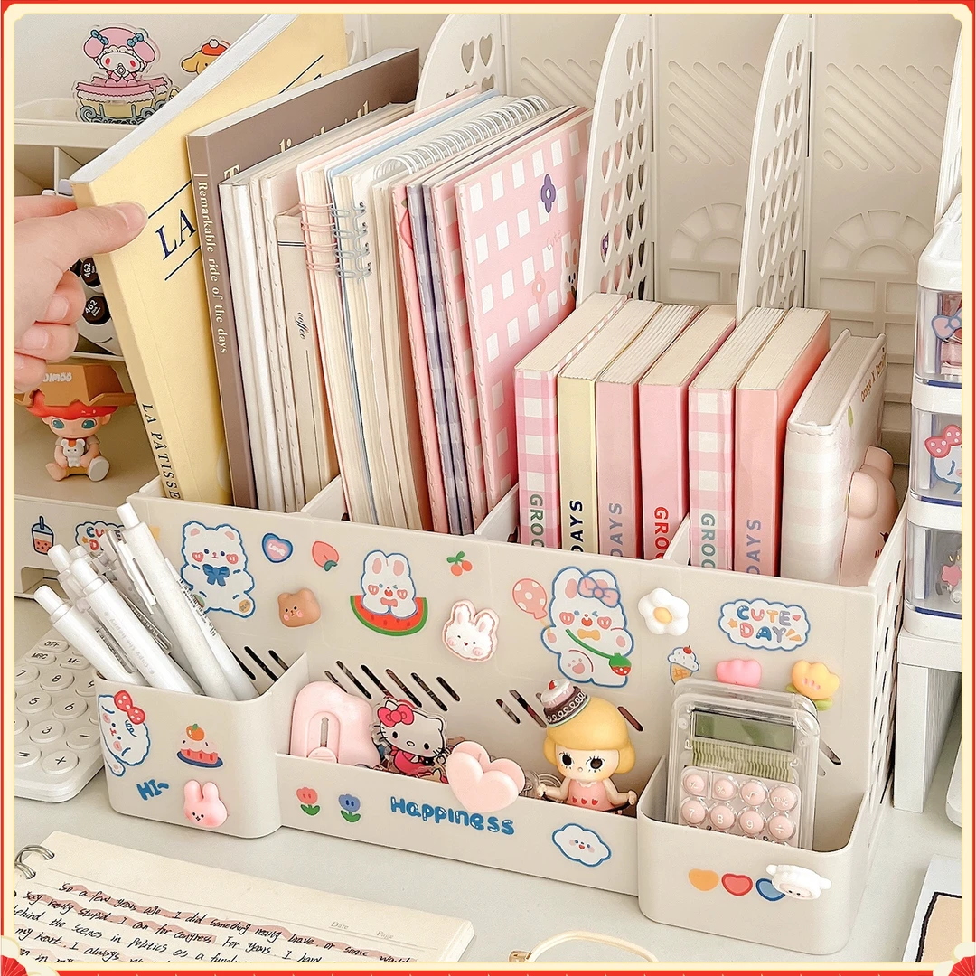 桌面文件架收纳盒多层文件框办公资料架学生书本立式书架置物架H