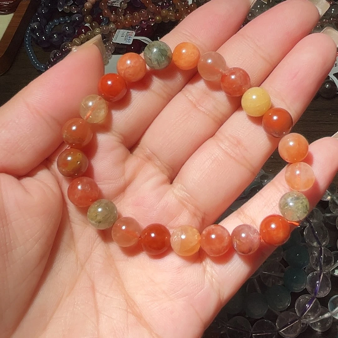 水晶手链未镶嵌彩兔毛手链9毫米