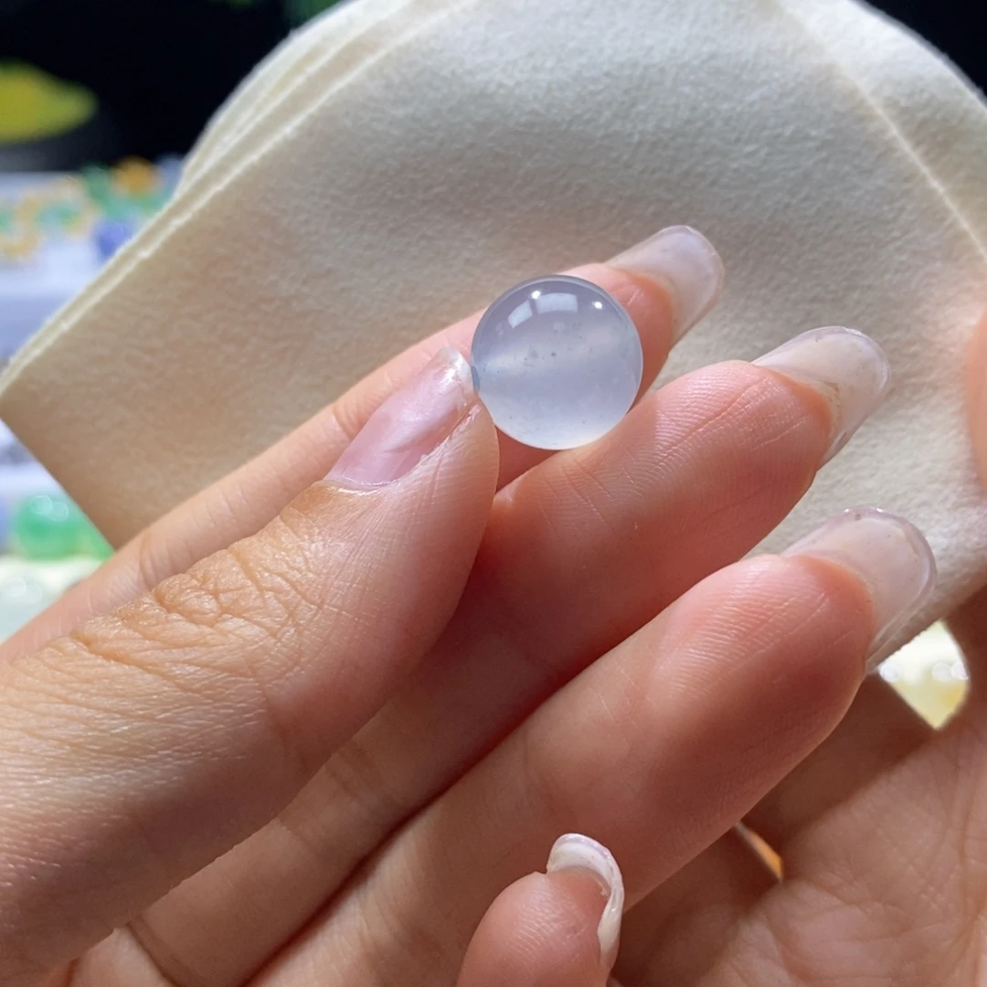 颈饰未镶嵌翡翠翡翠冰飘雪花棉珠13.08mm
