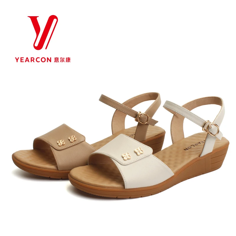 意尔康女鞋凉鞋外穿女士中跟鞋时尚休闲防滑百搭夏季厚底06065U