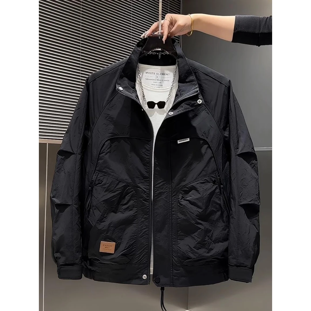 【TQUX港奢男装】美式工装立领夹克男装外套2025秋季休闲外套百搭