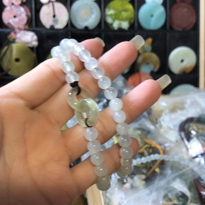 未镶嵌岫玉岫玉五帝钱手链