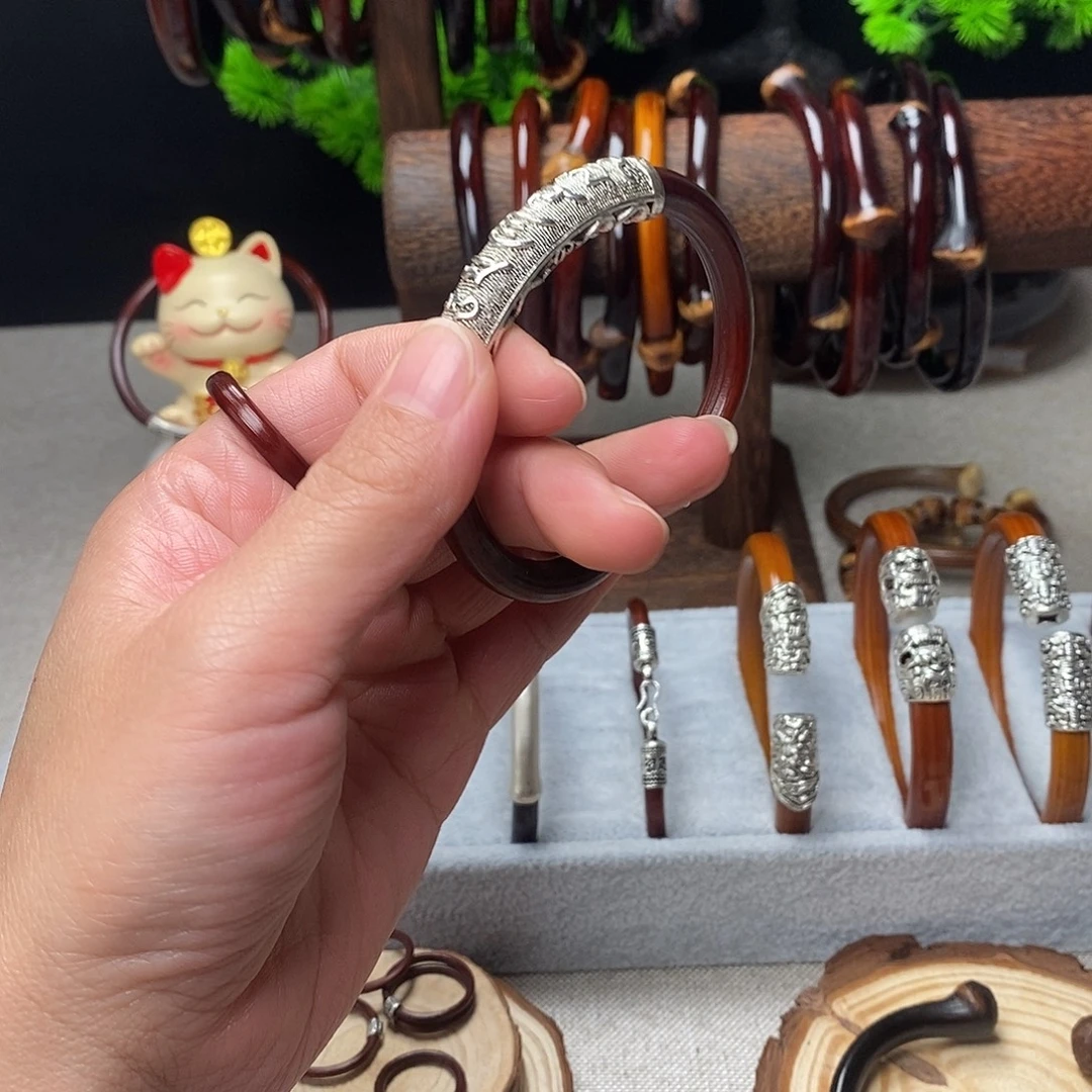 弹***间木质非金属鸡血藤手镯