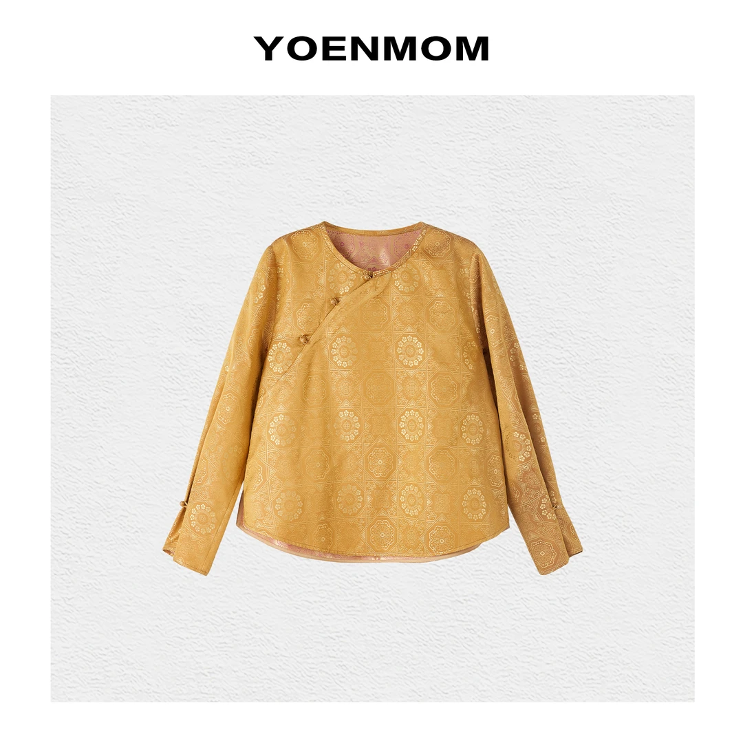 YOENMOM·天华锦·钱小萍100桑蚕丝宋锦高级感国风大漆扣斜襟上衣