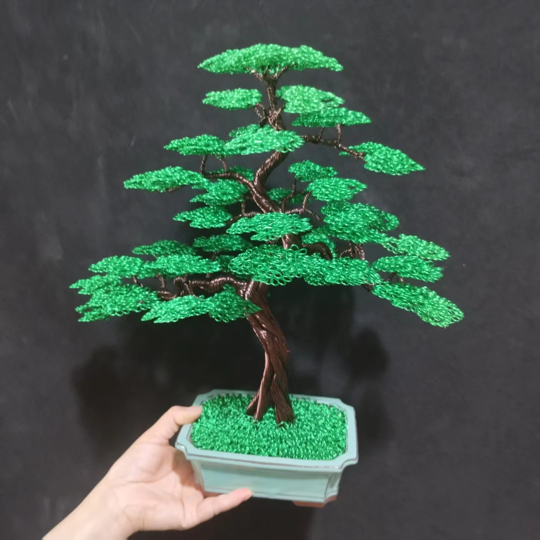 迎客松创意摆件摆设室内高档玄关客厅高40厘米新中式工艺品点缀