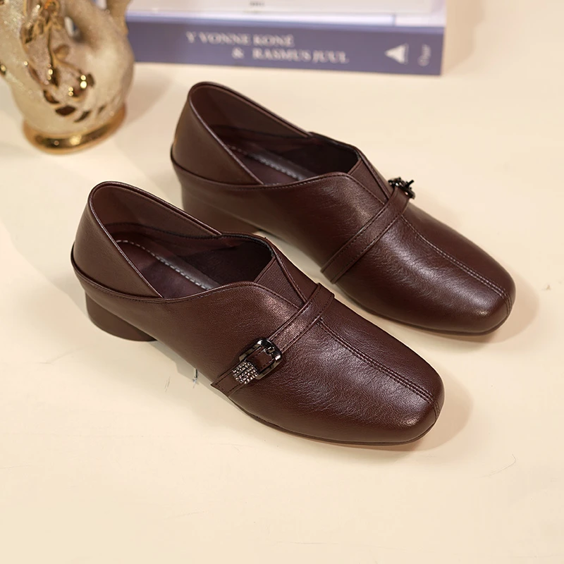 红蜻蜓金典单鞋女秋季新款真皮妈妈鞋女鞋软底中年女士皮鞋轻便低