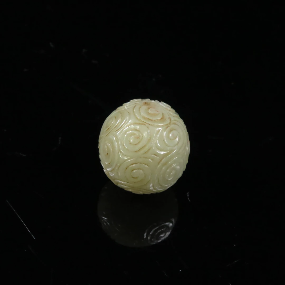 清代云纹玉珠/HY597769/和田玉/槐荫山房
