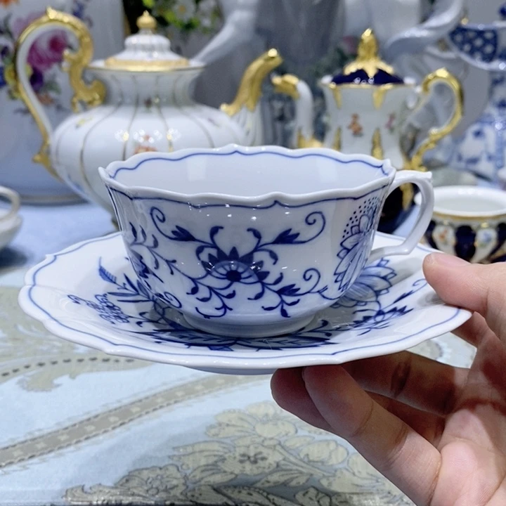 瓷片梅森一等蓝洋葱红茶杯周年款