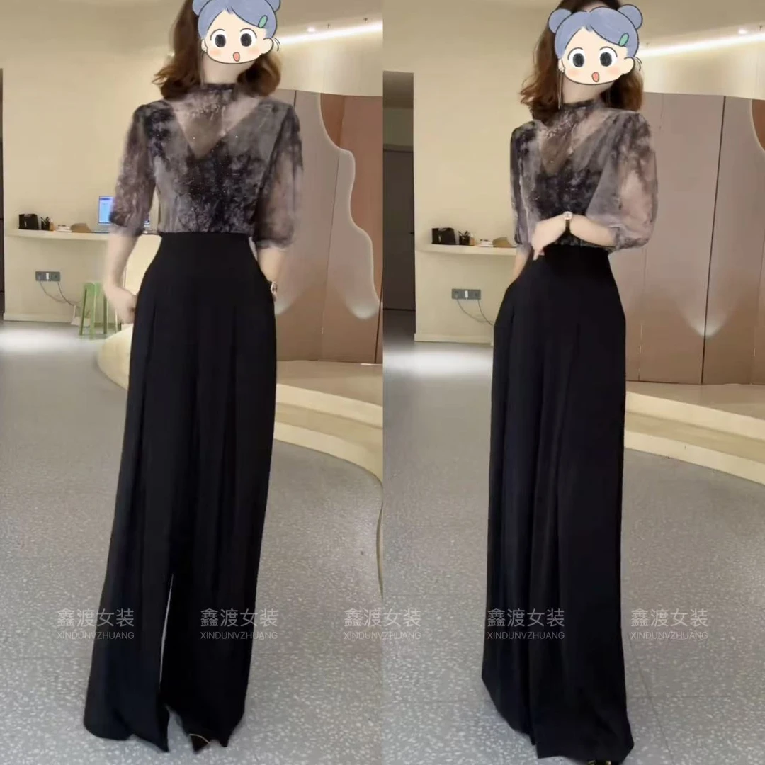 2025夏季新款时尚显瘦气质女士网红洋气两件套百搭款D9895