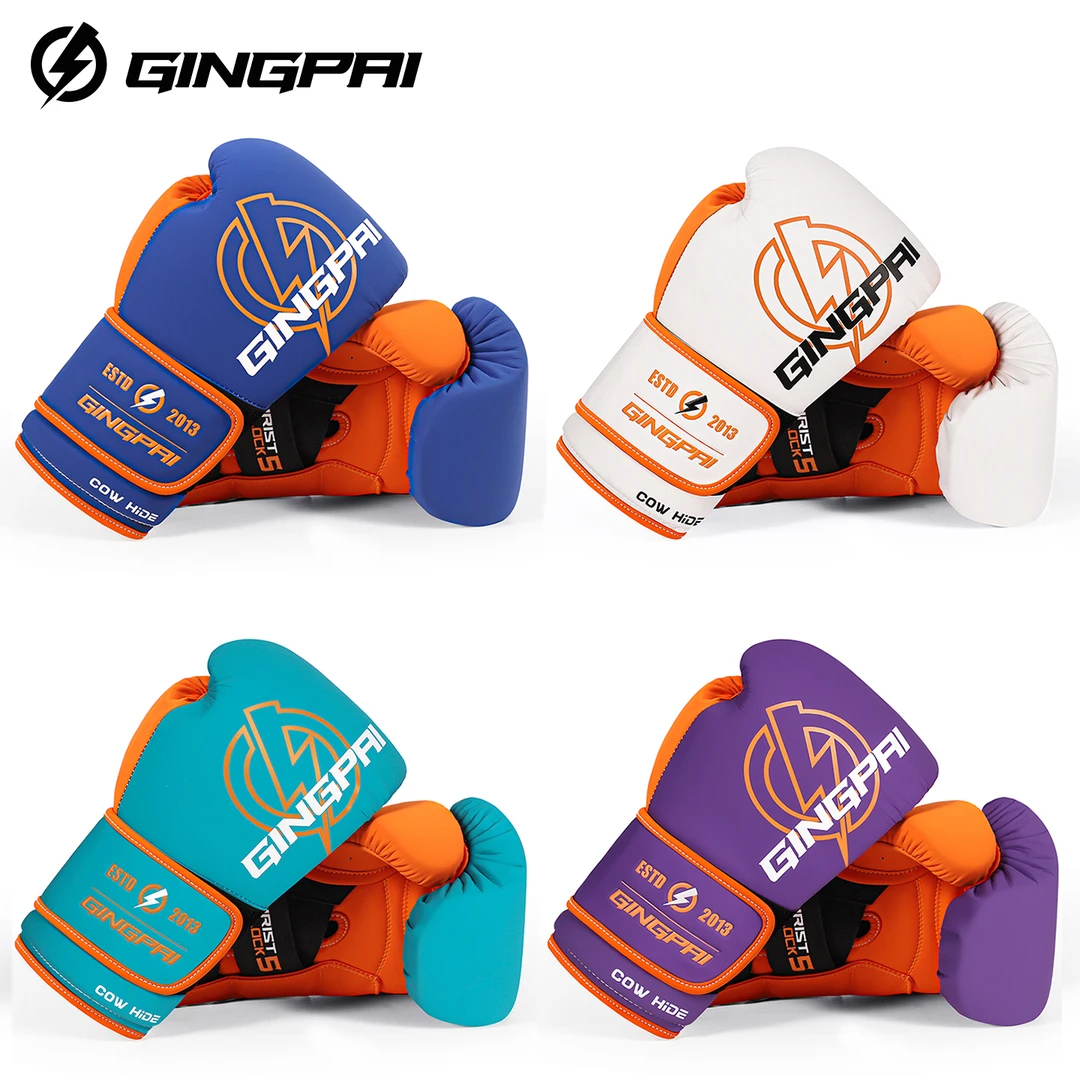 专业拳击手套男女散打搏击泰拳乳胶内胆超纤牛皮拳套打沙袋训练