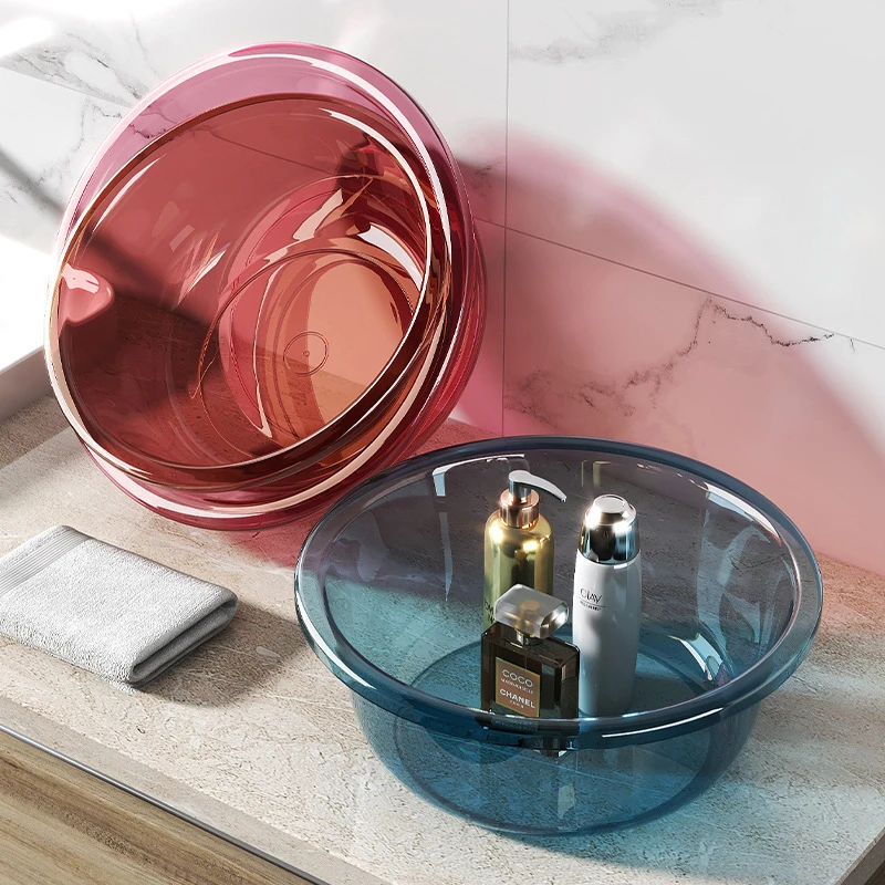 洗脸盆洗衣盆家用塑料盆透明洗菜盆加厚耐用面盆水盆加深洗脚盆子