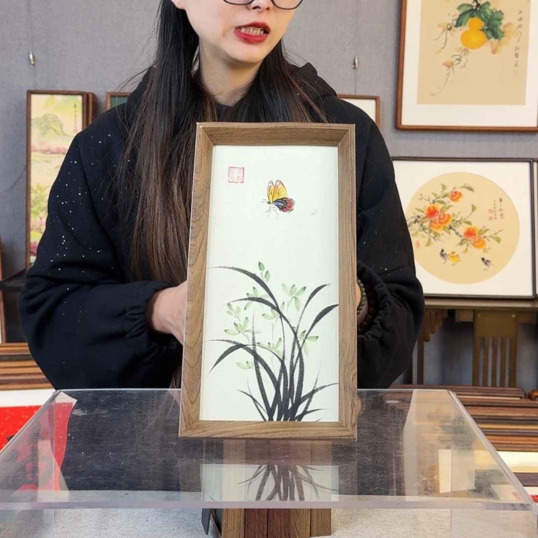 书法纯手绘，纯手写带框尺寸：16×29厘米