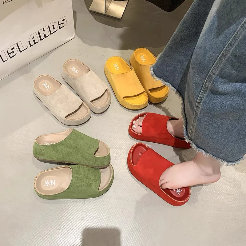 新疆低帮一字带凉鞋女鞋软底圆头胶粘鞋凉拖鞋平跟夏季530