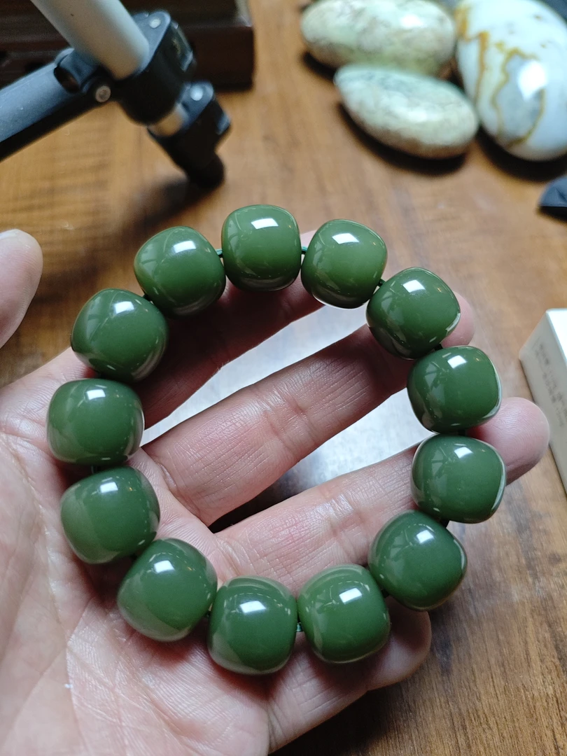 析木绿精品手串，，，