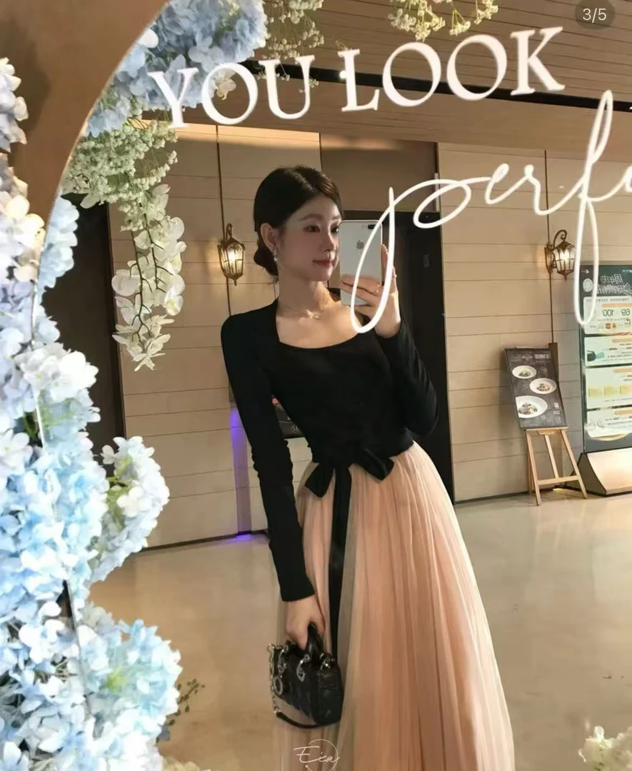 大码气质百搭拼接连衣裙22906