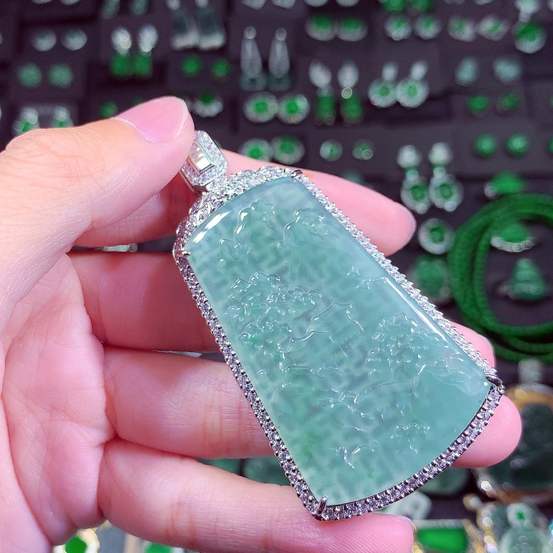 翡翠未镶嵌颈饰天然