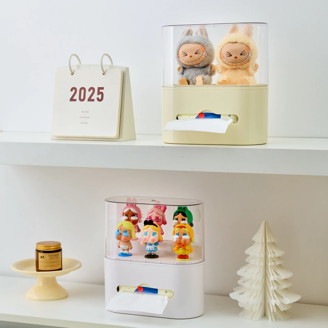 RMAX多功能纸巾盒可爱抽纸盒盲盒手办展示盒展示架家用桌面纸抽盒