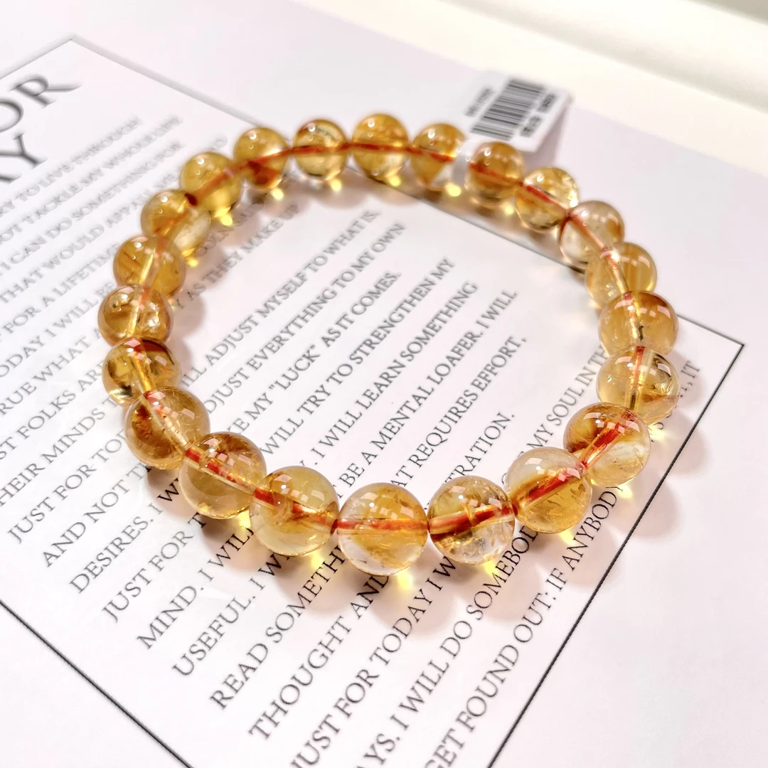 天然高品巴西黄塔晶水晶手串-默认微瑕