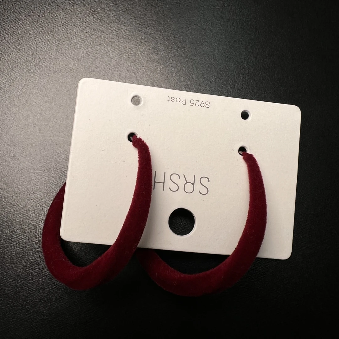 非金属合成锆石耳饰 日韩女复古红色水滴耳环