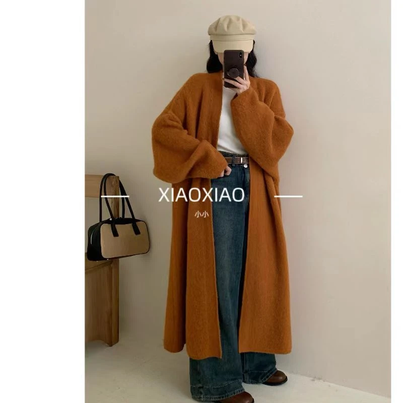 网红时尚慵懒高级感针织开衫女秋冬新款宽松显瘦毛衣外套