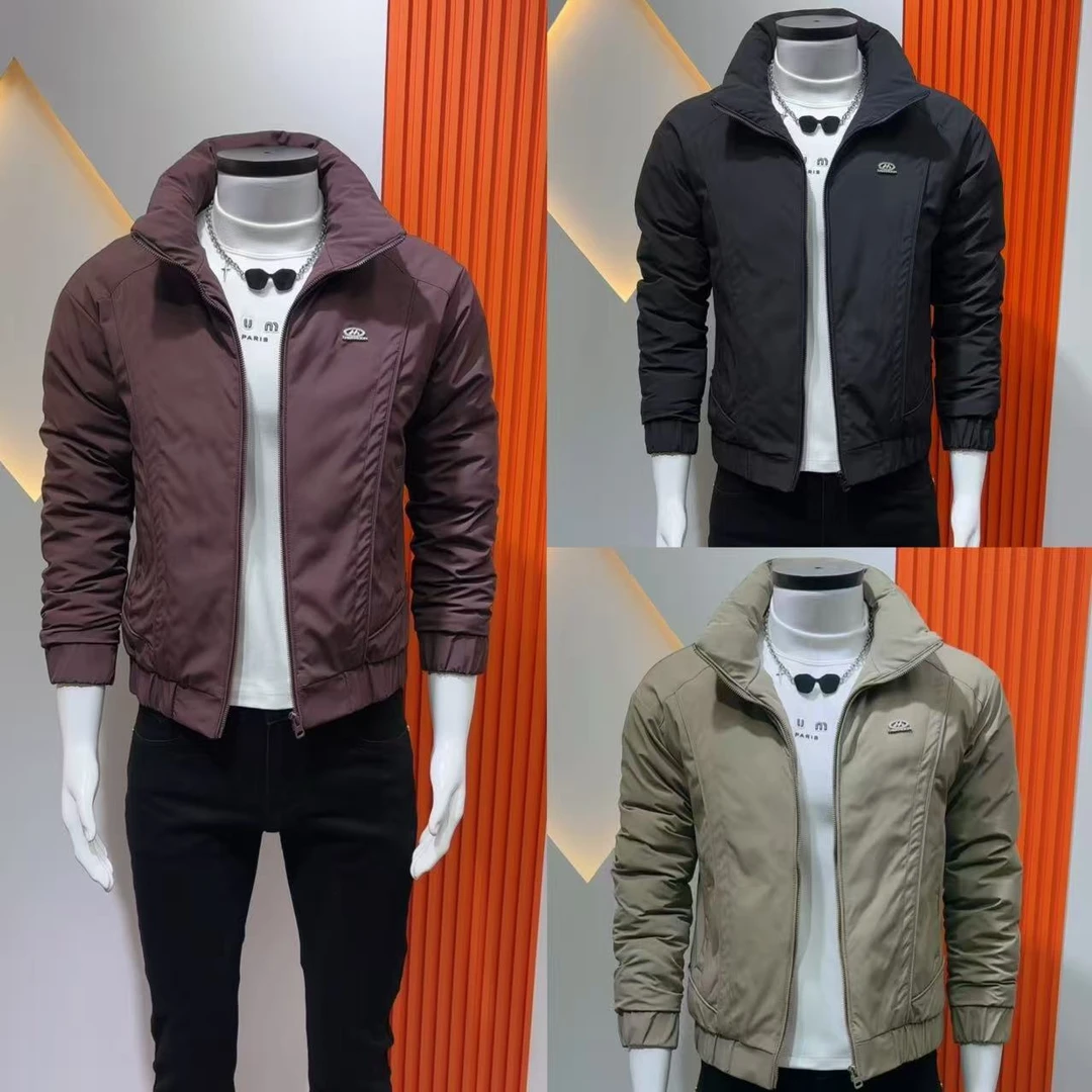 冬季潮牌男士棉服外套修身保暖加厚立领棉衣棉袄简约高级百搭棉袄