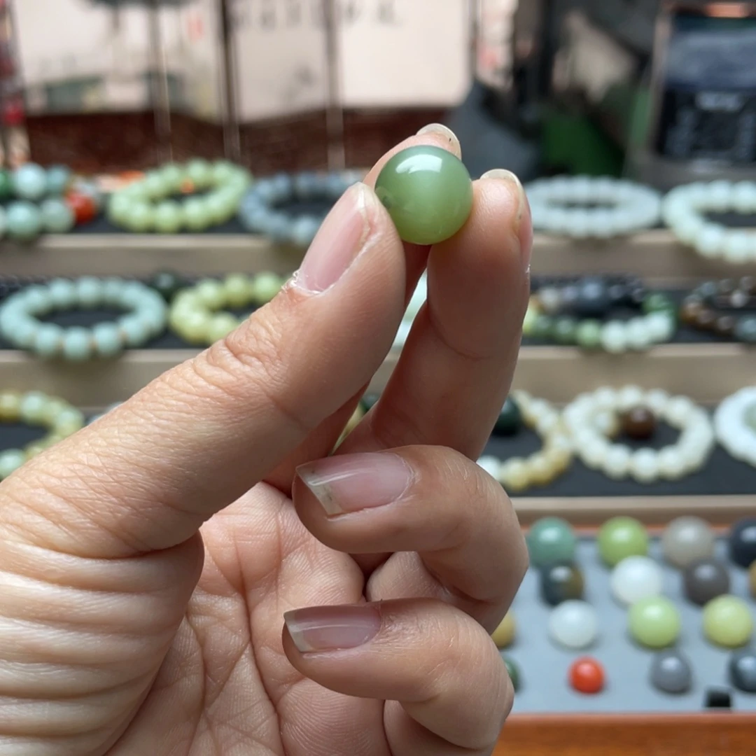 和田玉（碧玉）单珠12未镶嵌