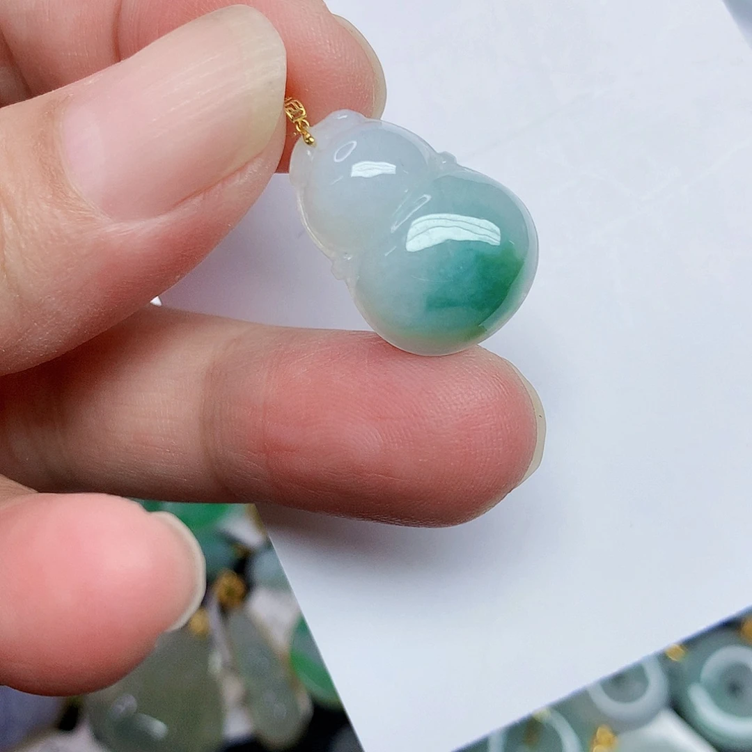 翡翠18K金镶嵌颈饰345678