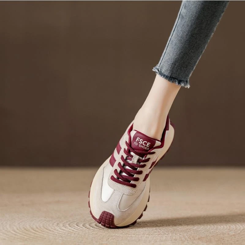 西班牙小众品牌显瘦小蛮腰老爹鞋女2025秋冬软底轻便运动鞋