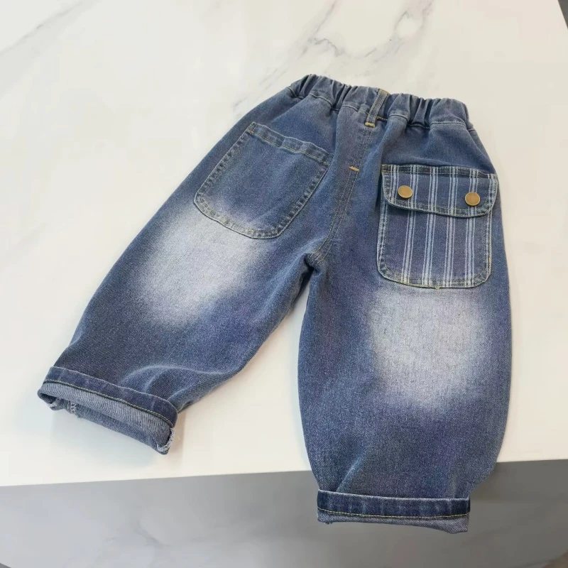 儿童牛仔裤男童男宝裤子男孩春秋装宝宝休闲裤秋款小童春季薄款潮