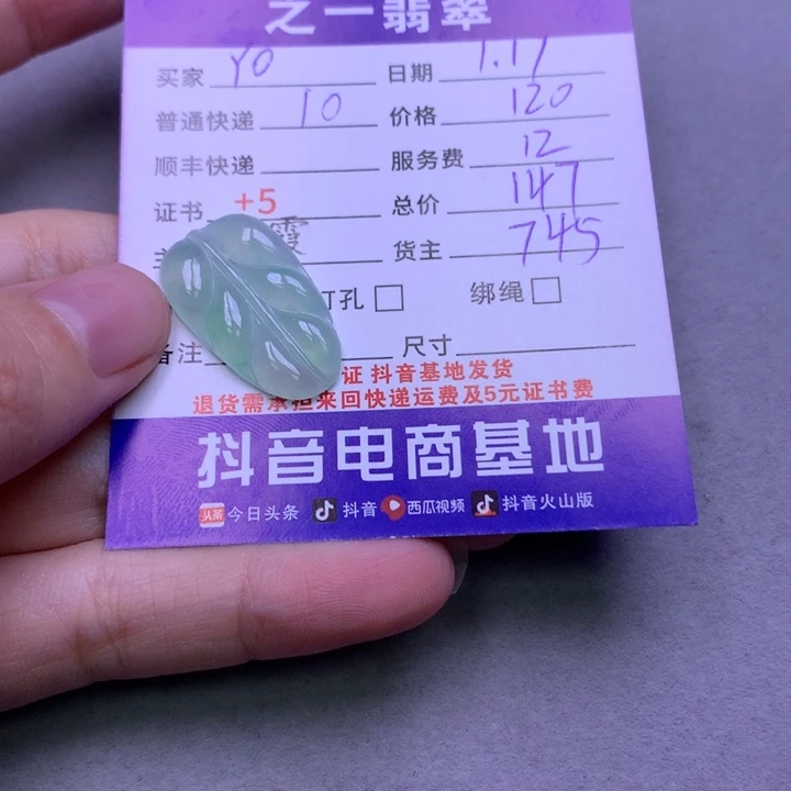 翡翠颈饰未镶嵌Y****炯
