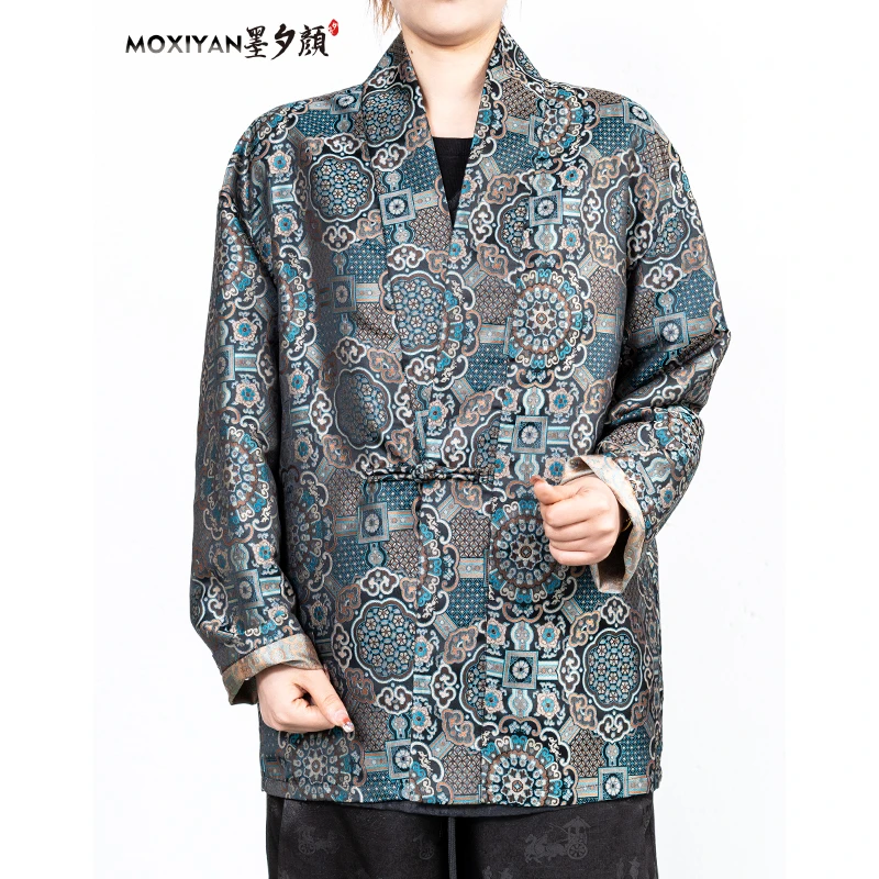【墨夕颜】2025新款桑蚕丝香云纱 八宝纹织锦汉服-MH-750