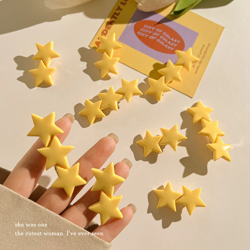 星星发夹女五角星发卡前额刘海夹侧边碎发整理鸭嘴夹一字夹子头饰
