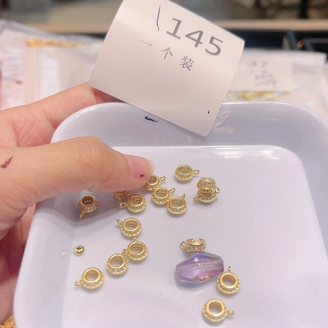 水晶珠宝半成品银S925镀金镶嵌145