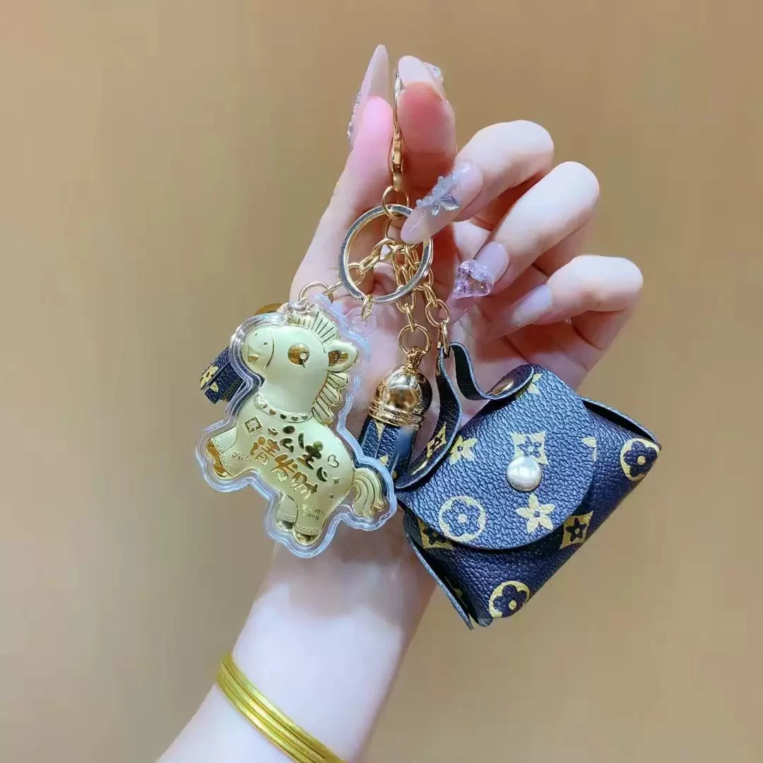 Moonlight 马年金同店款马上有钱公主请发财钥匙扣带老花零钱包