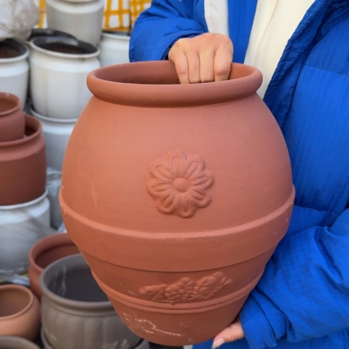 紫砂花盆口21高35宜兴紫砂粗糙正常