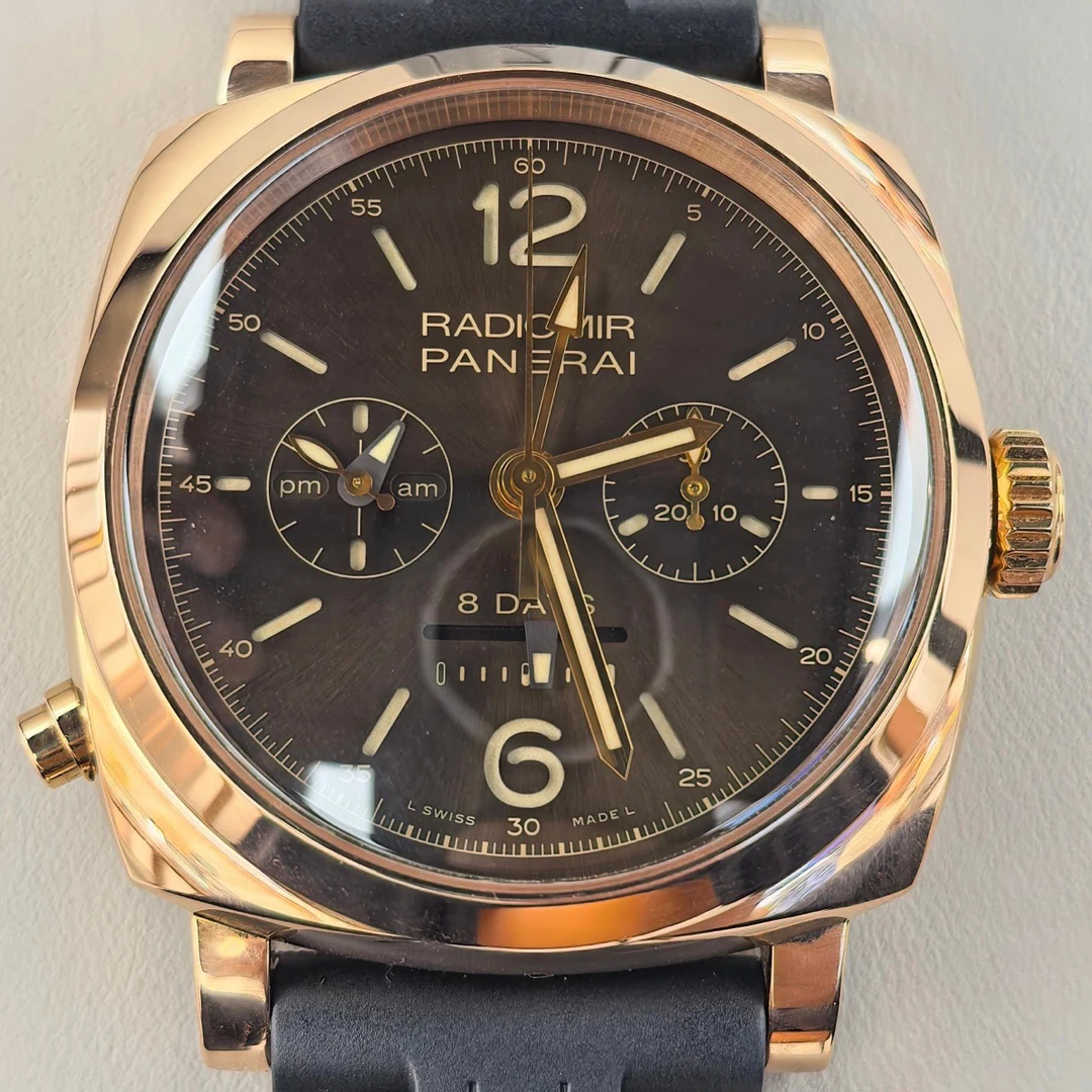 99新 Panerai/沛纳海 特别版腕表 手动机械机芯 18k玫瑰金 45毫米