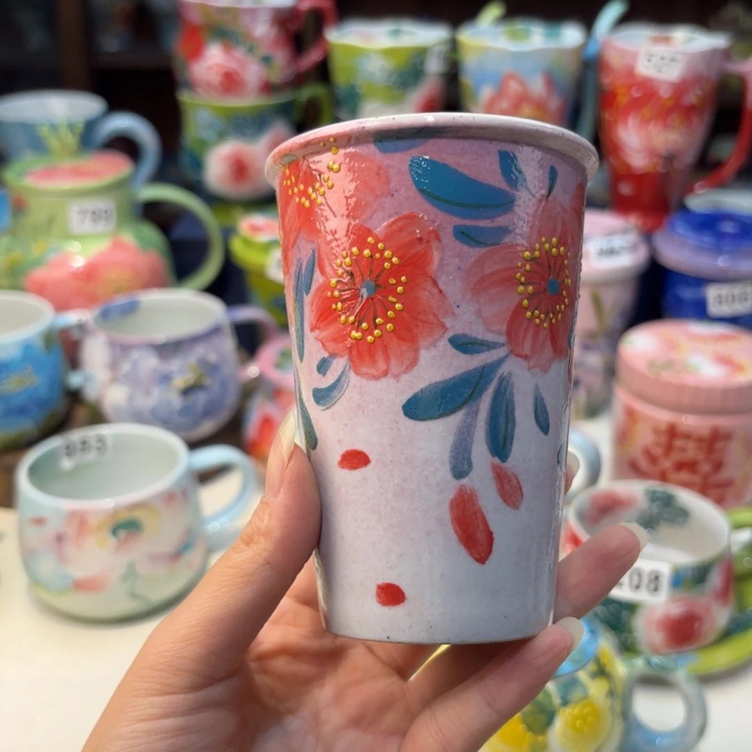瓷片景德镇手绘高温釉下彩陶瓷茶具