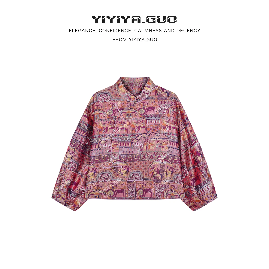 yiyiya.Guo艺艺吖【罗马假日】蜀锦斜襟提花外套080232SS52