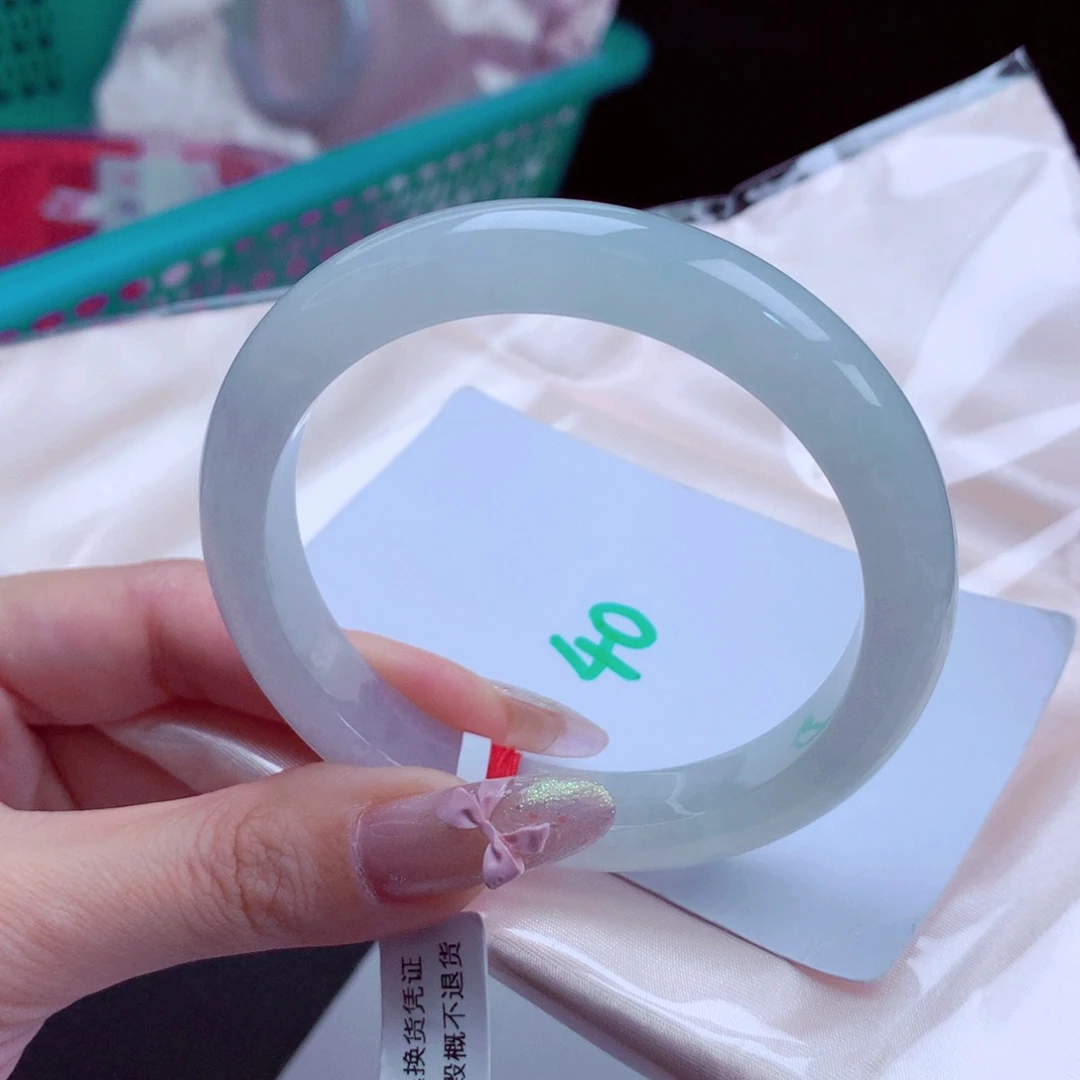 未镶嵌手镯翡翠天然缅甸翡翠A货手镯 40号