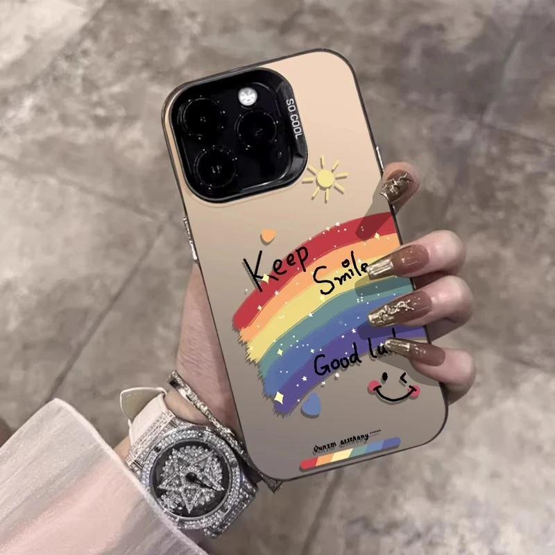 彩银彩虹微笑iphone17promax手机壳15苹果16pro防摔14卡通13新12P