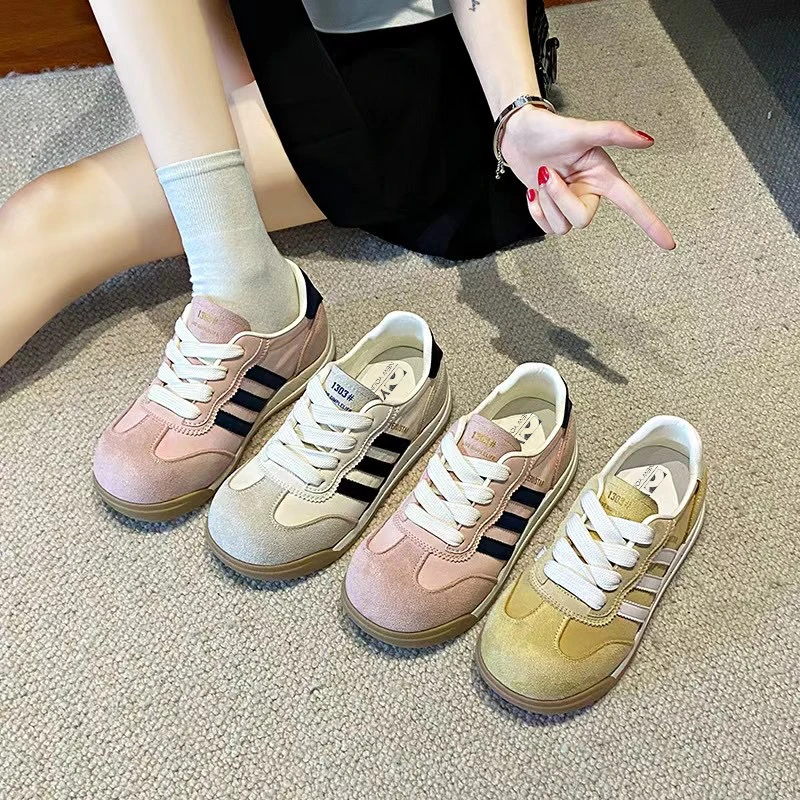 真皮德训鞋厚底板鞋女春夏季时尚增高休闲四季款板鞋D102