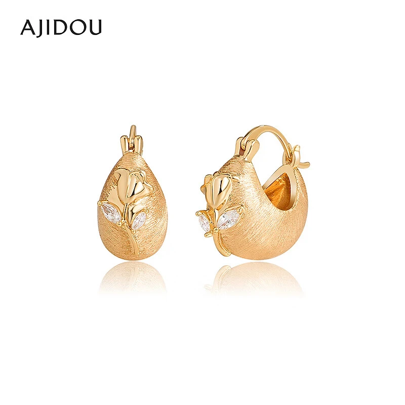 合金合成锆石耳饰 AJIDOU阿吉豆耳饰精致闪耀耳钉圆环耳圈【CB】