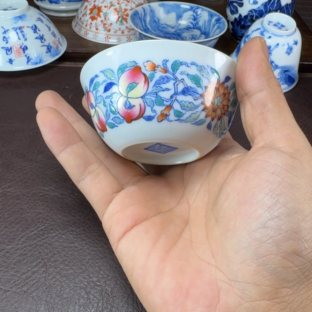 鹰***熊瓷片当代景德镇陶瓷手绘茶具