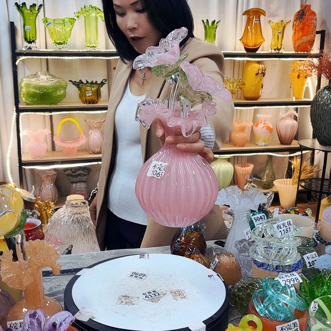 2花1瓶家悦美居琉璃摆件不完美