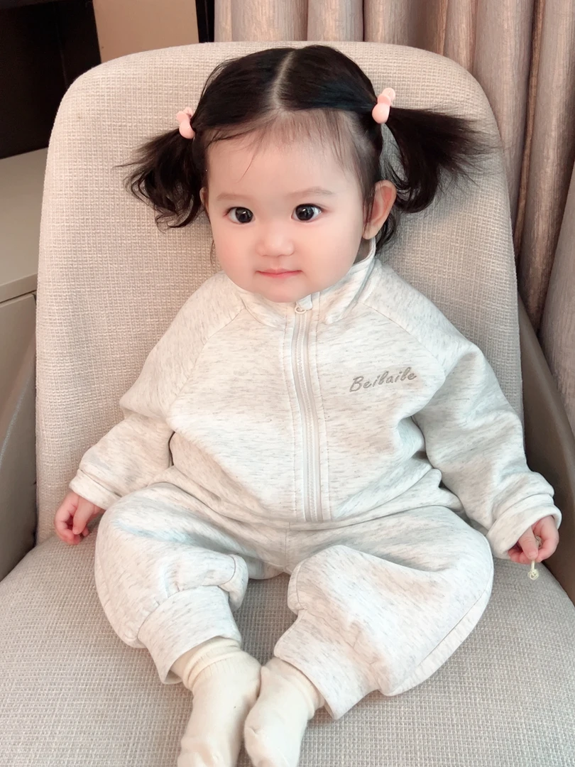 【果冻立领拉链套装 小乐妈咪】婴儿衣服男童春秋外套女宝宝G25