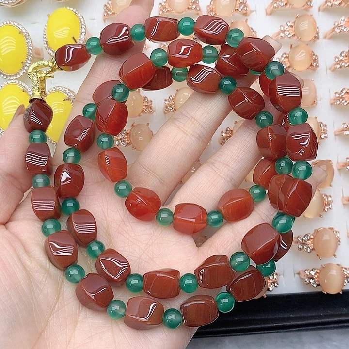 玛瑙/玉髓合金手链一套