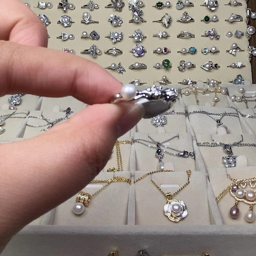 淡水珍珠耳饰银S925镶嵌