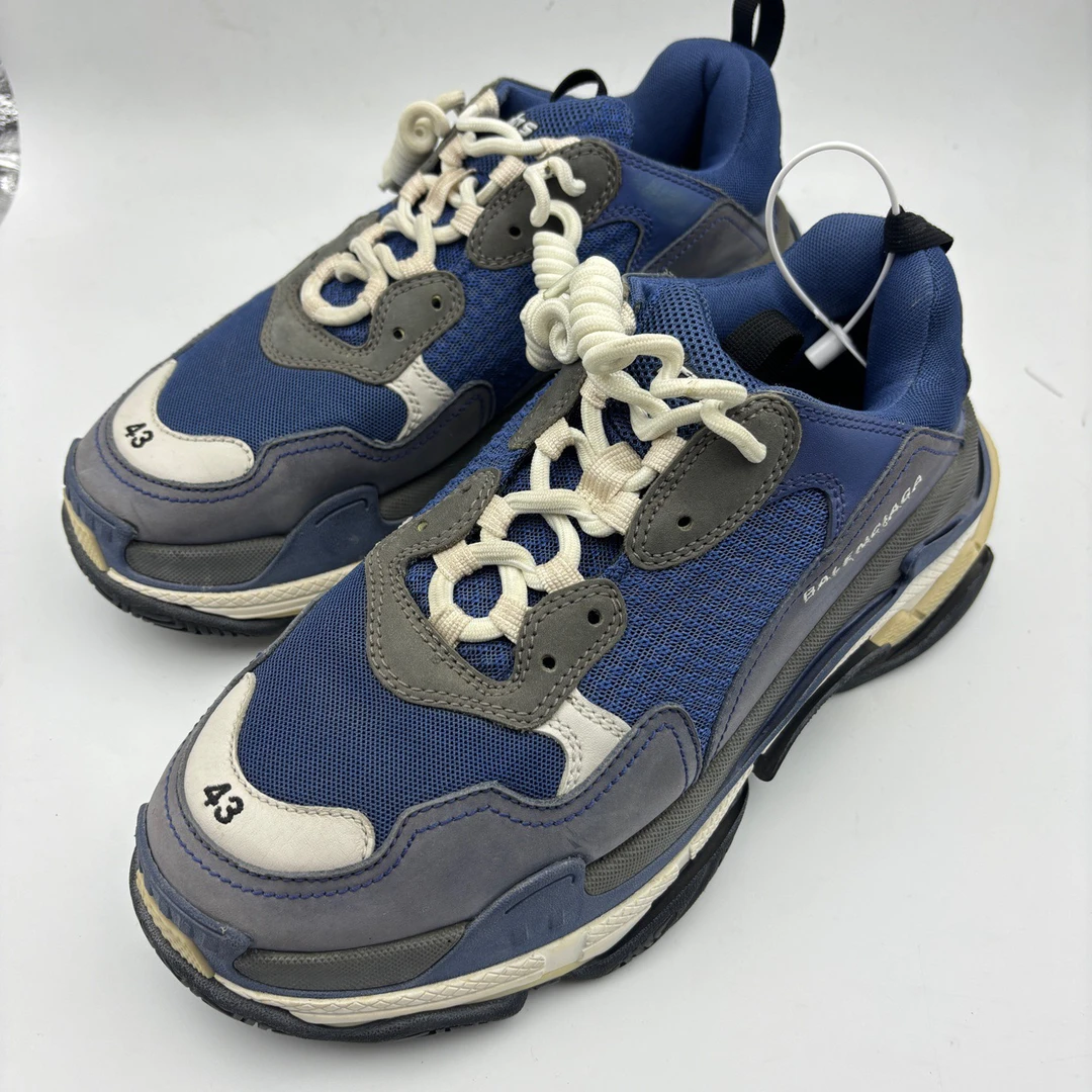 95新 Balenciaga/巴黎世家 43码/巴黎世家triples雾霾蓝老爹鞋