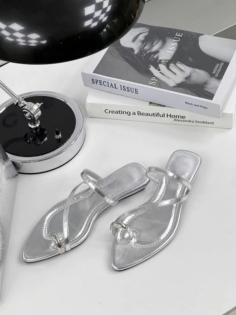 【香姐强推】【513-30】夏季新款韩系一字带套趾尖头凉拖鞋